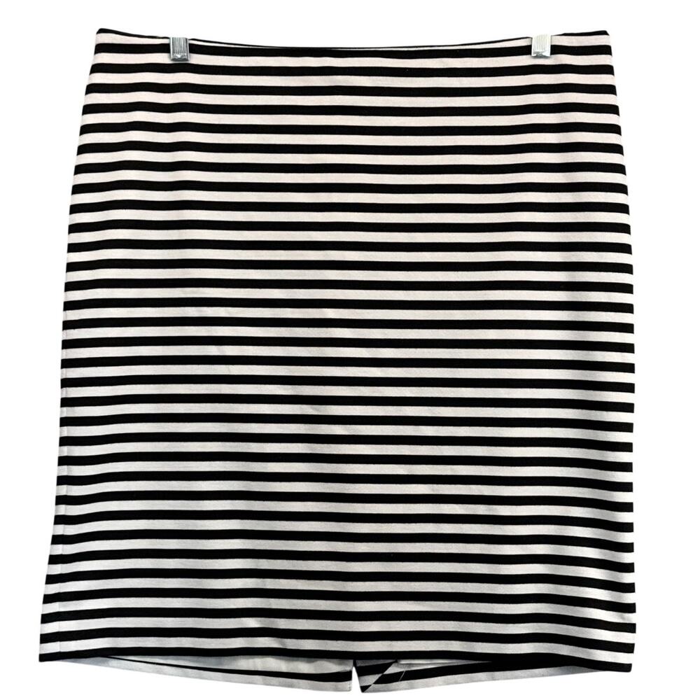 White House Black Market Black White Horizontal Striped Pencil Skirt Women 14